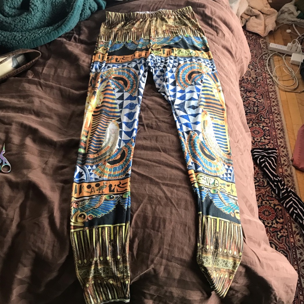 Egyptian Pharaoh Design Leggings size small.